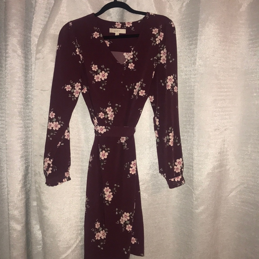 Maroon floral dress